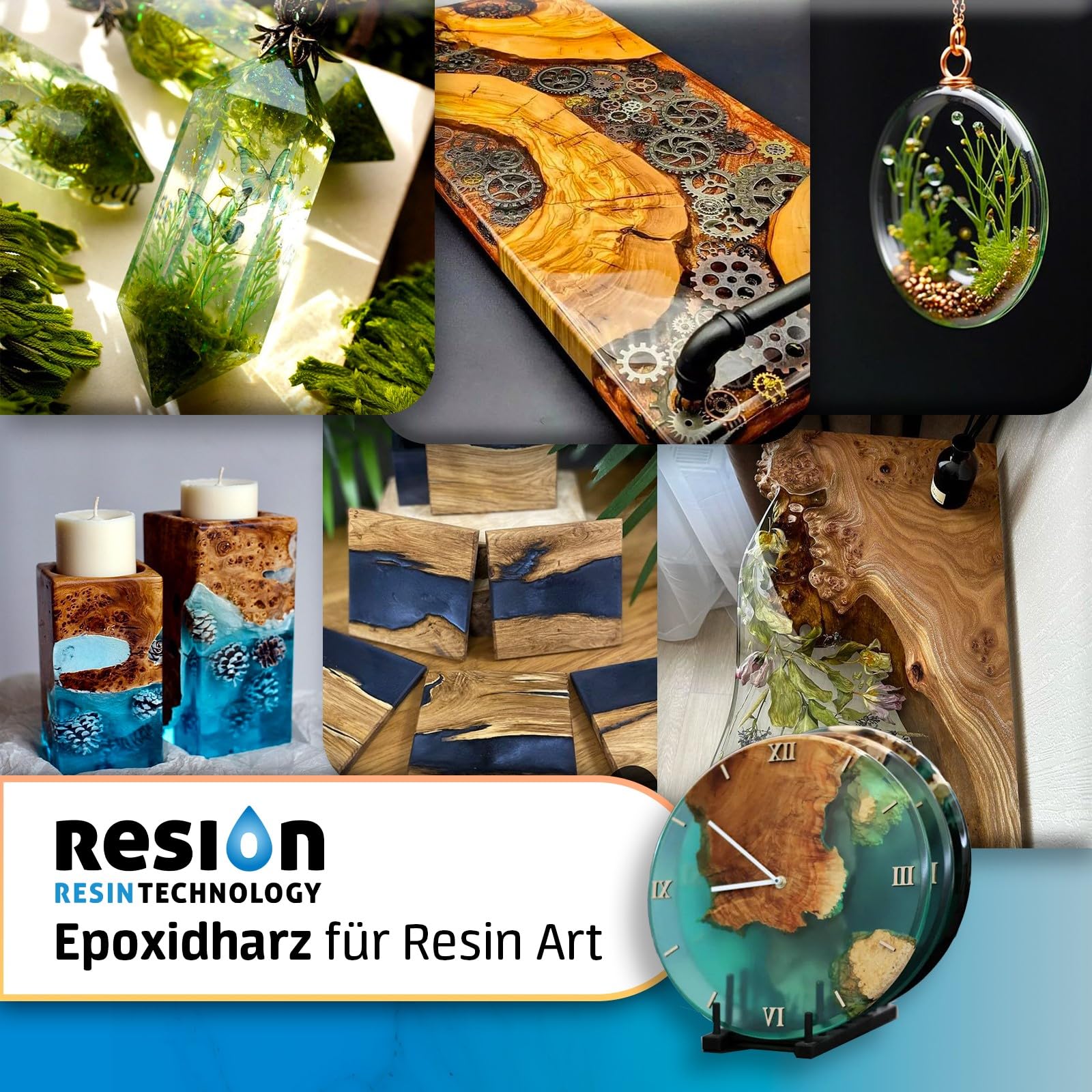 Epoxidharz mit Härter, mit UV-Blocker, Kristallklar | 8 KG | Epoxidharz Set, Epoxidharz, Kunstharz, Resin Gießharz, Epoxy Resin, Gießharz Set, Kunstharz Gießen Set, Epoxidharz Anfänger-Set