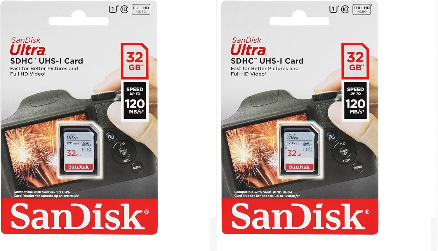 SanDisk 32GB Ultra SDHC UHS-I Memory Card - 90MB/s, C10, U1, Full HD, SD Card - SDSDUNR-032G-GN6IN