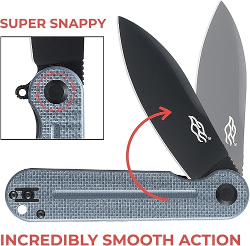 Miniatura 5 de Firebird Ganzo FH922PT-GY EDC - Cuchillo de bolsillo plegable afilado de acero inoxidable D2 mango negro G10 con clip cuchillo de bolsillo plegable