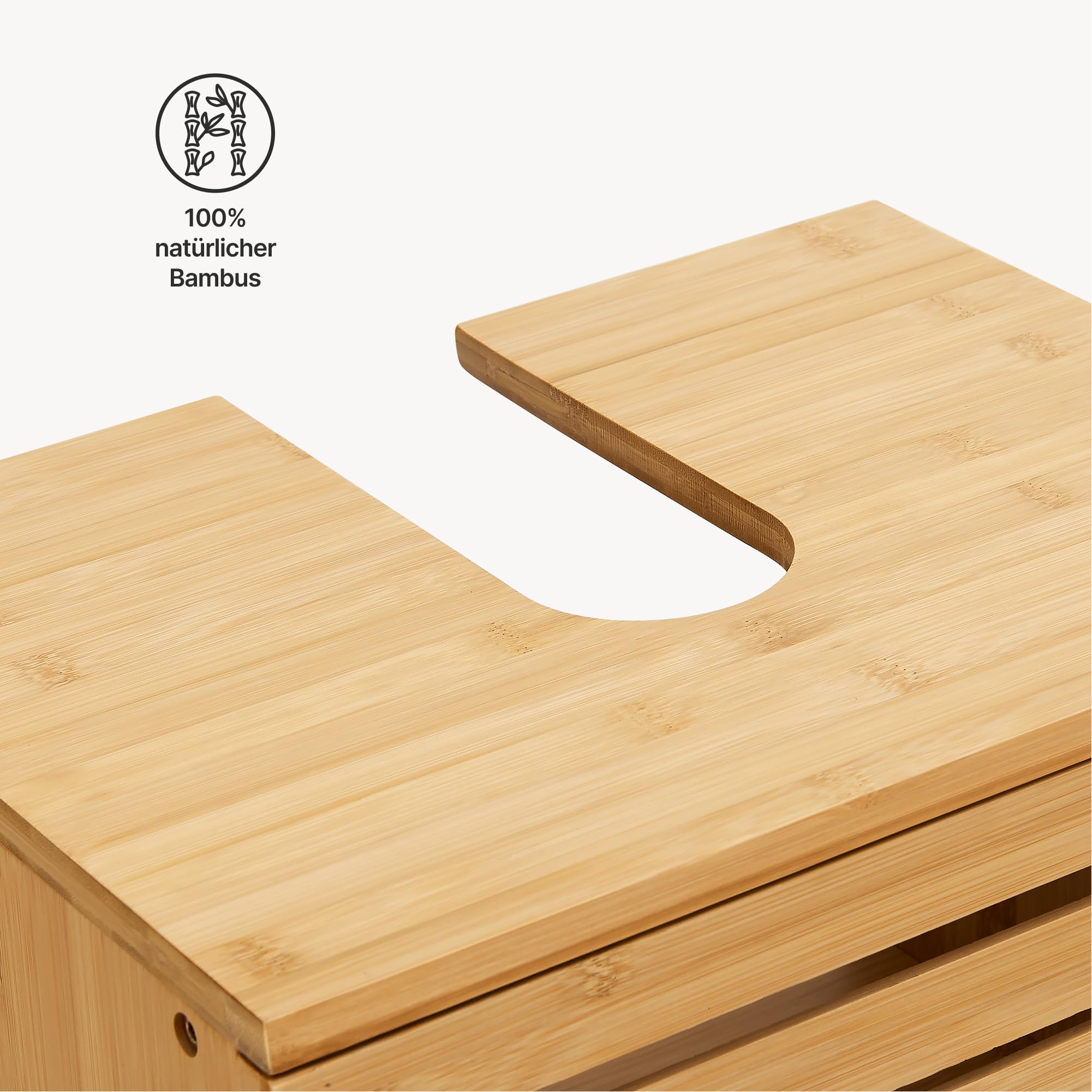 [en.casa] Waschbeckenunterschrank Iveland Badezimmerschrank mit 1 Tür 60 x 40 x 30 cm Badschrank mit 2 Fächern Waschtischunterschrank Bambus Natur