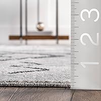 Vista 2 de nuLOOM Paige - Alfombra de pasillo con motivo marroquí lavable a máquina, 2 pies 8 pulgadas x 8 pies, color gris