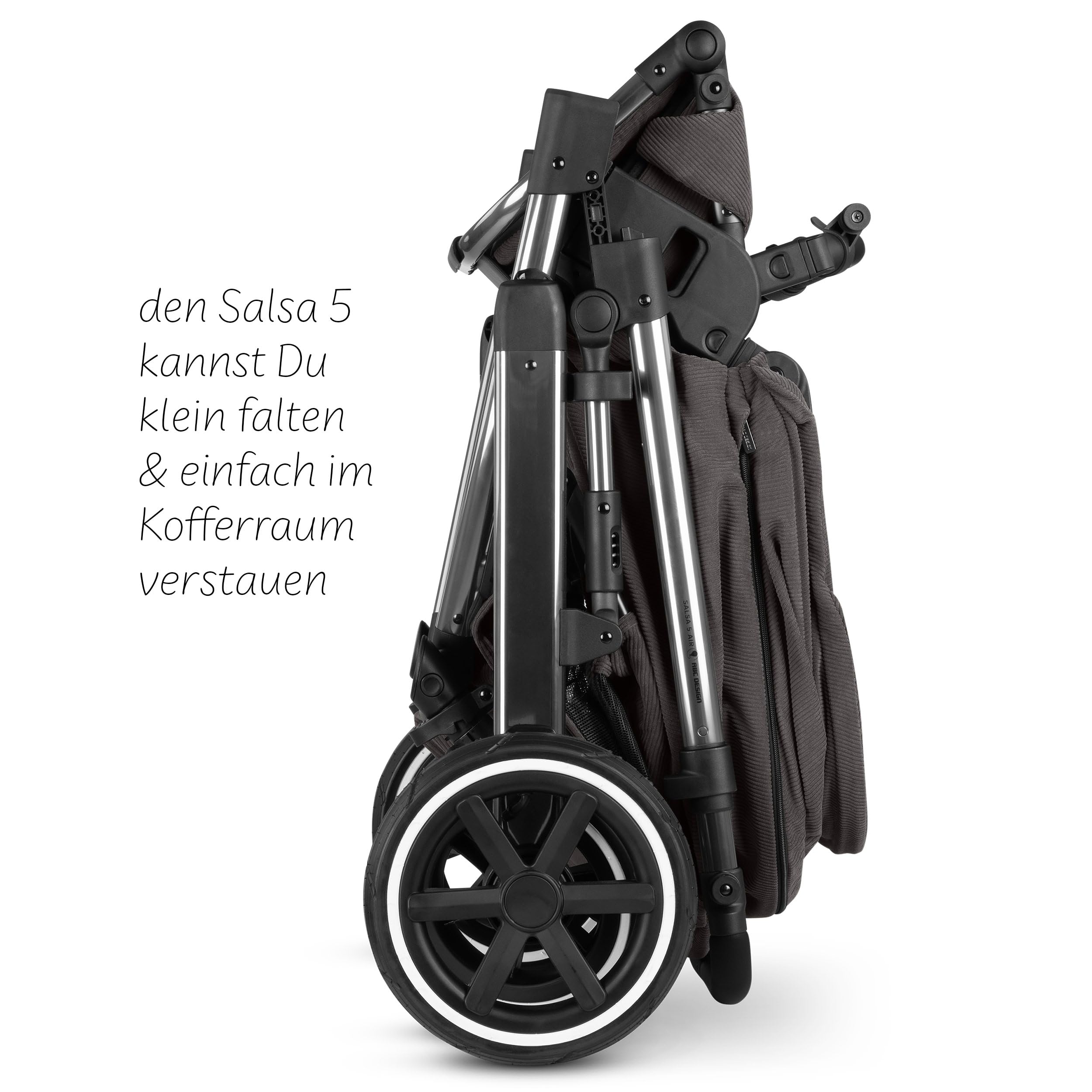 ABC Design Kinderwagen Salsa 5 Air Almond - 2in1 Kombi-Kinderwagen ab Geburt mit Luftreifen, Federung & großer Babywanne