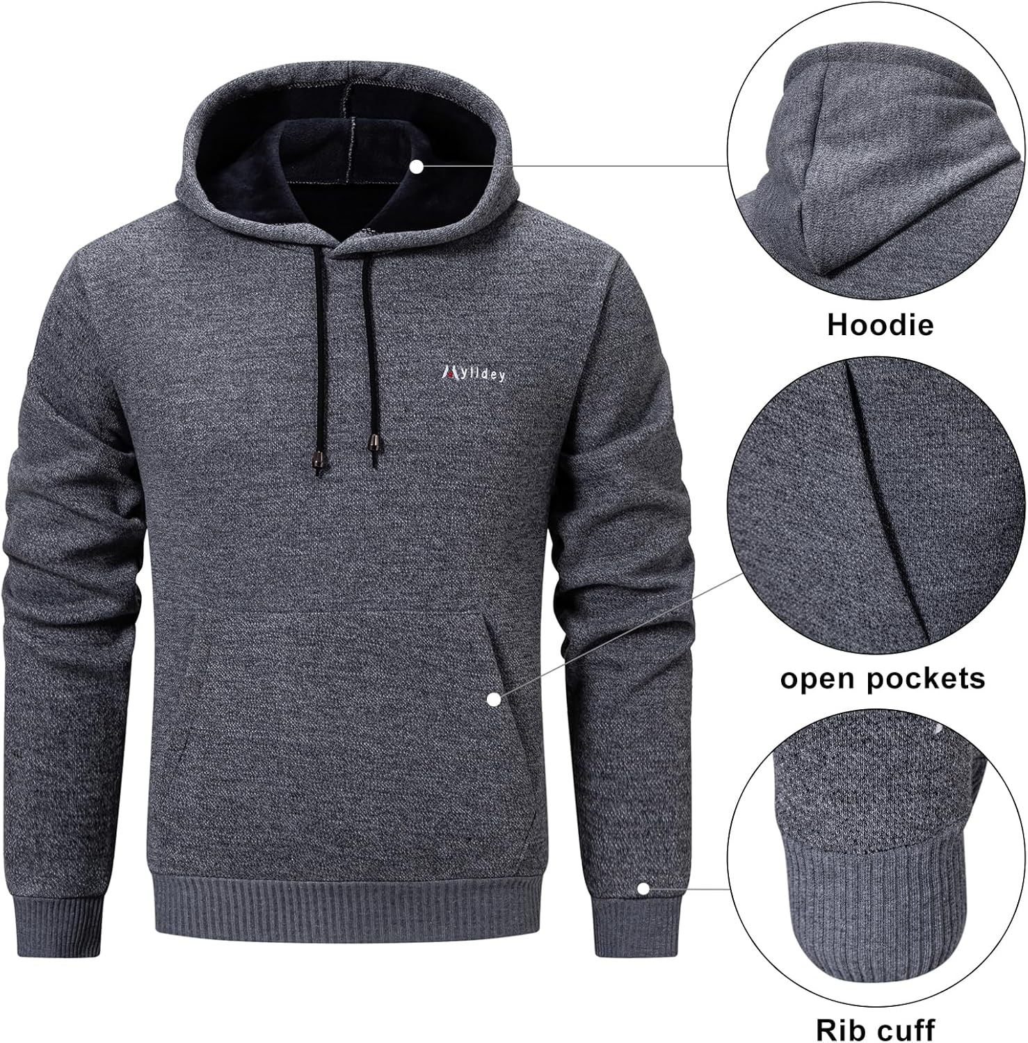 Mylldey Mens Tracksuit 2 Piece Hoodies Sweatsuit Men Casual Athletic Jogging Outfits Suit Sets with Pockets - Image 3