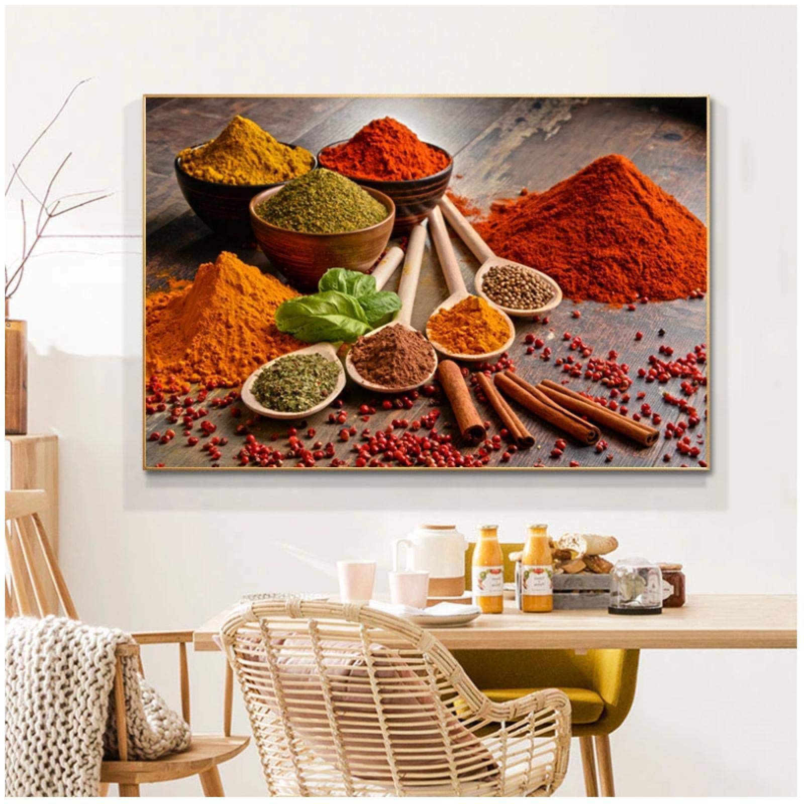 Pinturas en Lienzo de Hierbas y Especias Modernas en la Cocina Carteles y Grabados para Pared decoración del hogar y la Cocina
