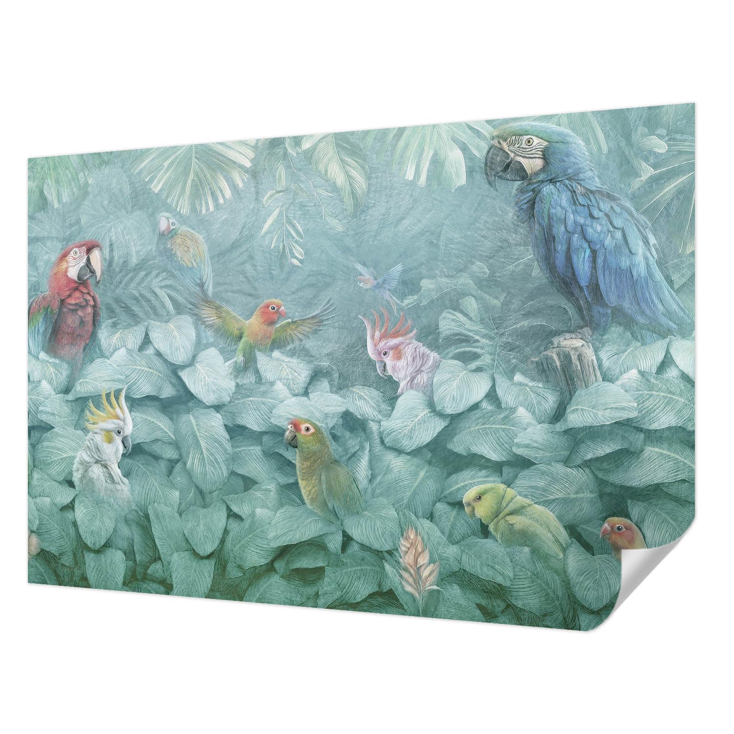 Papel tapiz autoadhesivo antimanchas Tulup 152x104 cm de aves exóticas para pared