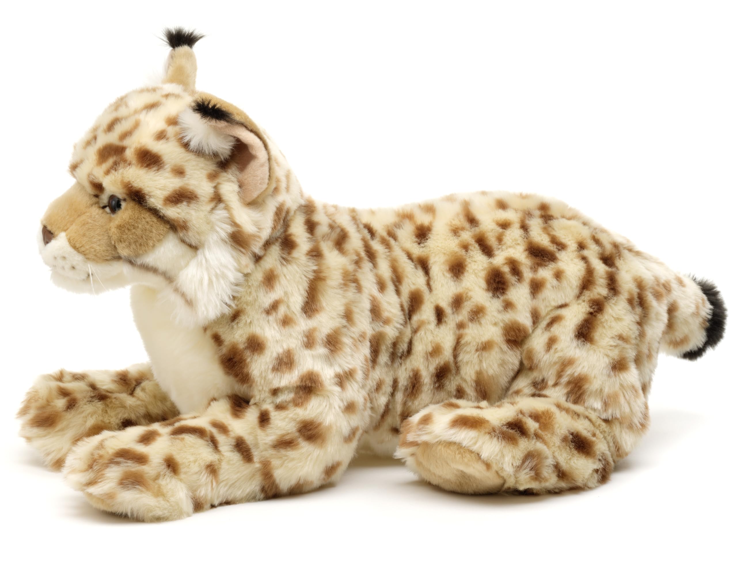 Uni-Toys - Luchs, liegend (ohne Geschirr) - 46 cm (Länge) - Plüsch-Katze - Plüschtier, Kuscheltier