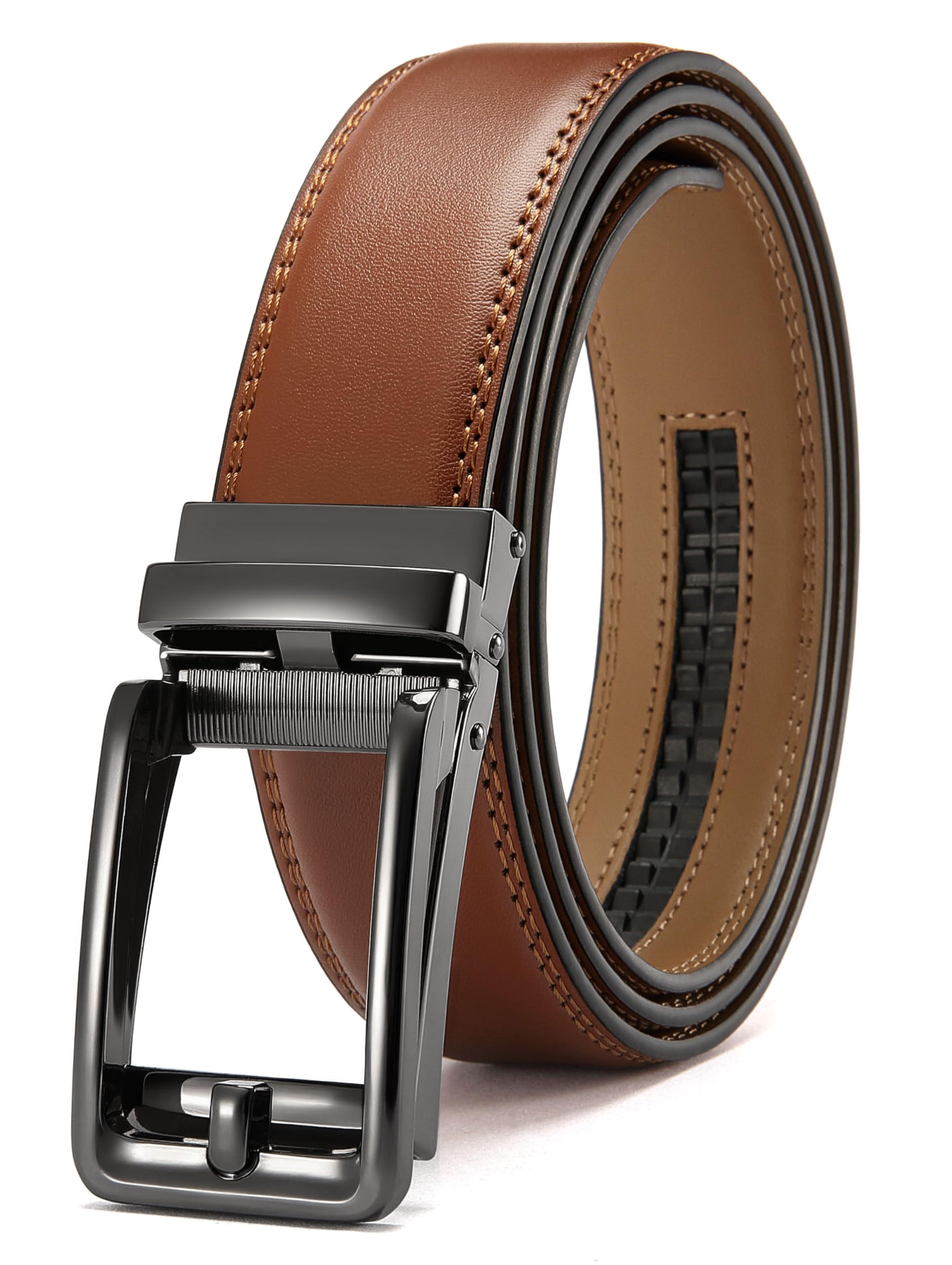 CHAOREN Ledergürtel Herren – Automatik Gürtel Herren ohne Löcher für Anzug und Freizeit 35mm (verschiedene Größen und Farben)