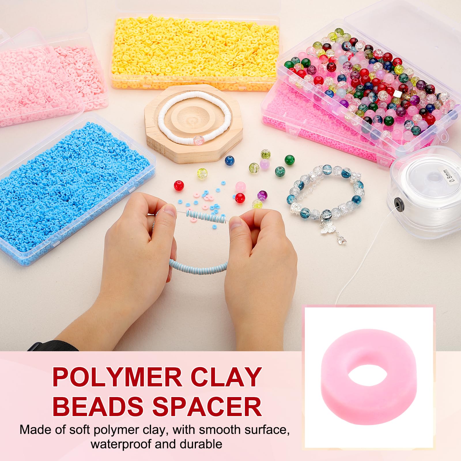 PATIKIL 4mm Polymer Clay Beads Spacer - Image 3