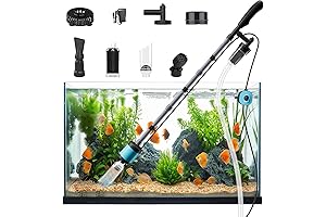6-in-1 Electric Aquarium Vacuum Gravel Cleaner with Variable Motor