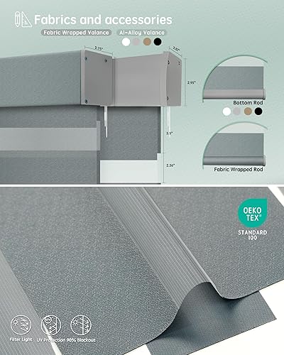 Miniatura 140 de Persianas de cebra motorizadas Yoolax compatibles con Alexa, persianas motorizadas con control remoto, persianas eléctricas inteligentes automáticas