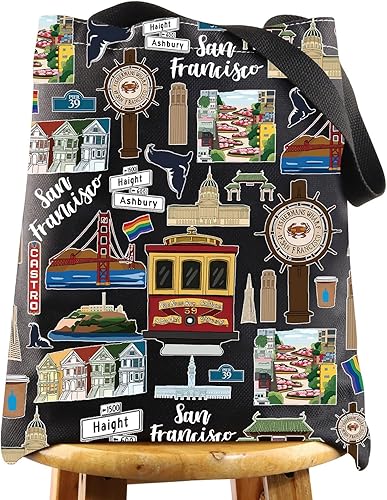 WZMPA San Francisco Travel Cosmetic Bag Gift San Francisco Souvenir Gift San Francisco maquillaje cremallera bolsa bolsa San Francisco mercancía,