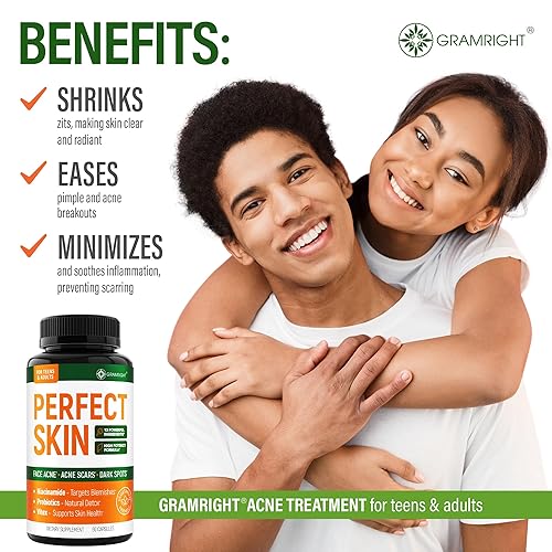 Miniatura 5 de Perfect Skin - Cápsulas para el acné – Niacinamida, biotina, vitamina A y probióticos para adolescentes y adultos – 13 ingredientes potentes para el