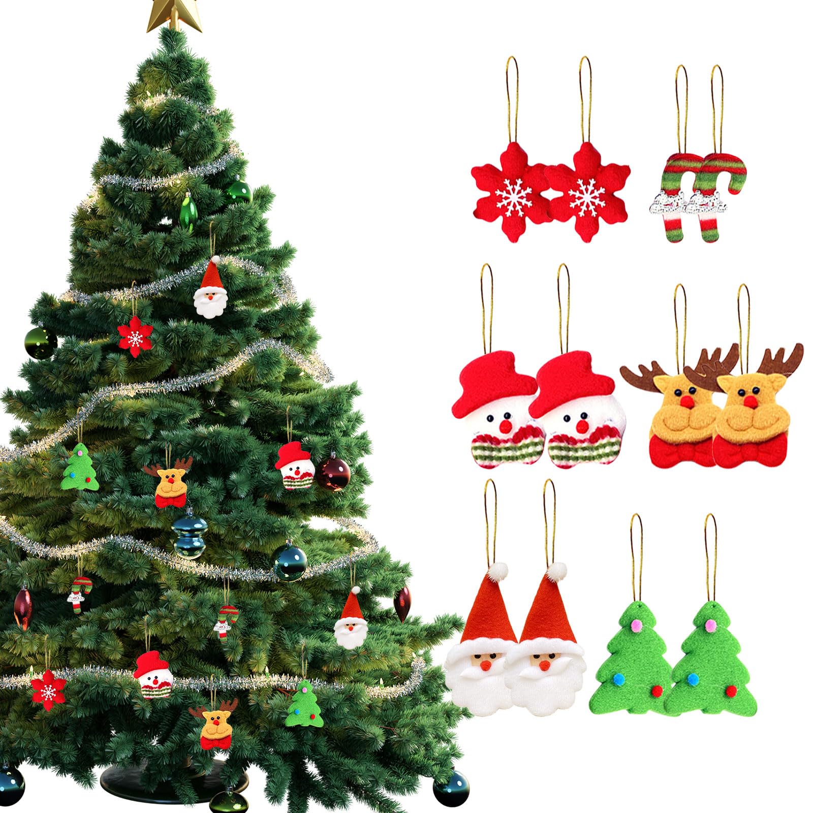 Amazon.co.jp: フェルト クリスマス オーナメント 12個セット