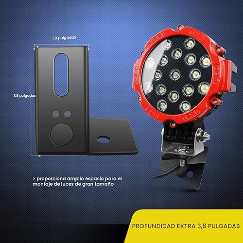 Miniatura 4 de Set de 2 soportes Nilight de montaje con bisagra, para salpicadero, para Jeep JK A-Pillar, para montar luz antiniebla LED para todoterreno, luz