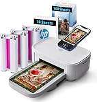 HP Sprocket Studio Plus 4x6 (10.2x15.2 cm) Wireless Instant Photo Printer – 118 Sheets & Cartridge Bundle, Wireless, Wi-Fi, Premium Dye Sublimation, Vibrant Color Pictures, White