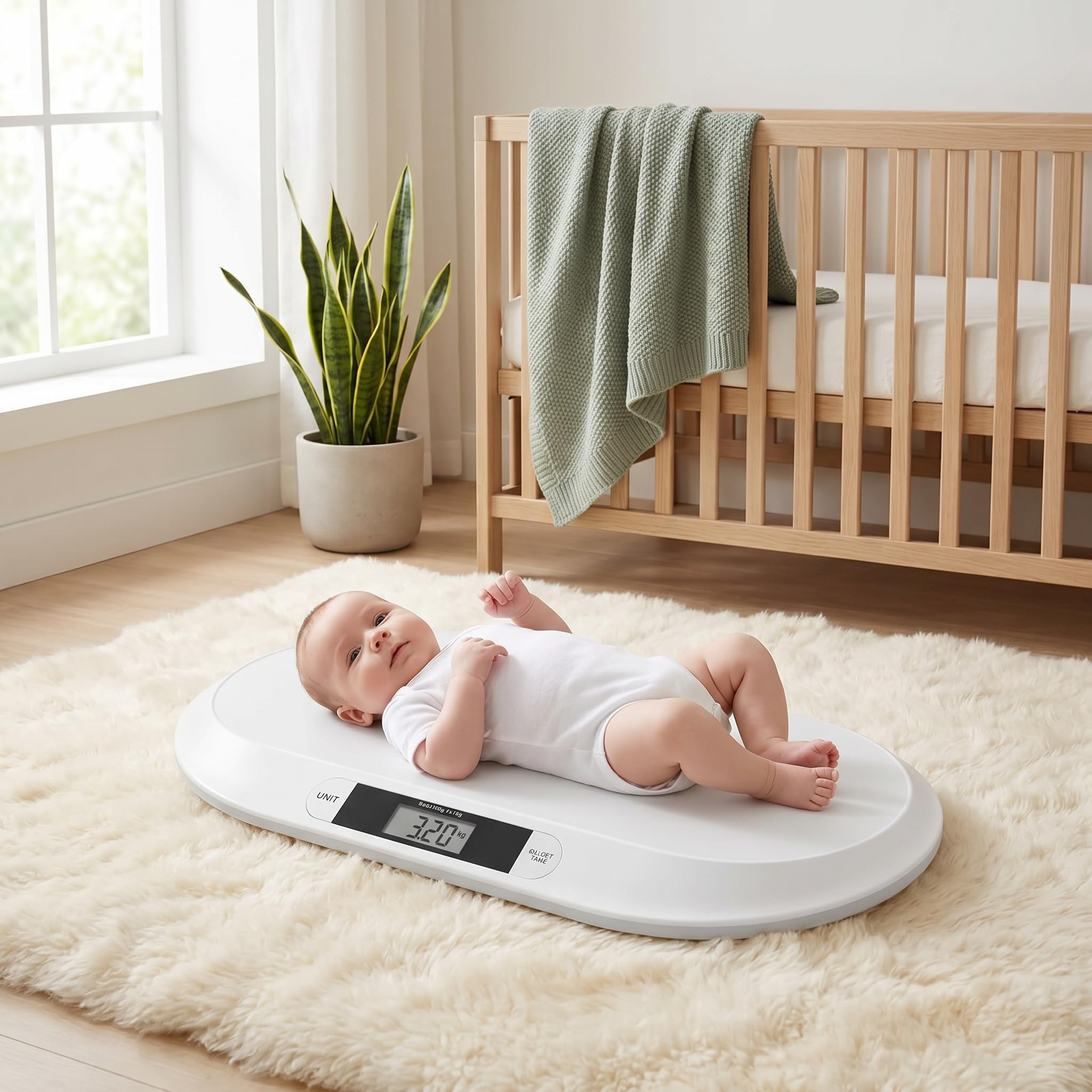 Bilancia Digitale per Neonati, Bambini E Animali Domestici - Misurazione Precisa del Peso di Neonati, Gatti E Cani - Design Facile da Usare, Leggero E Portatile