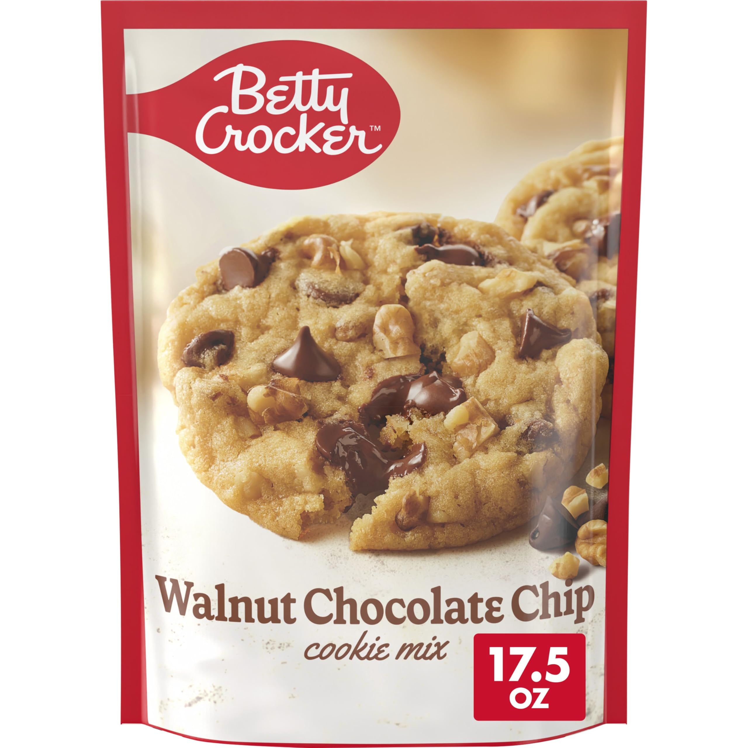 Betty Crocker Walnut Chocolate Chip Cookies, Cookie Baking Mix, 17.5 oz