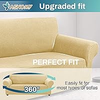 Vista 99 de Asnomy Couch Covers for 3 Cushion Couch Stretch Sofa Covers Slipcovers, Pet Protector Furniture Covers for Dogs Cats Spandex Jacquard Fabric Small