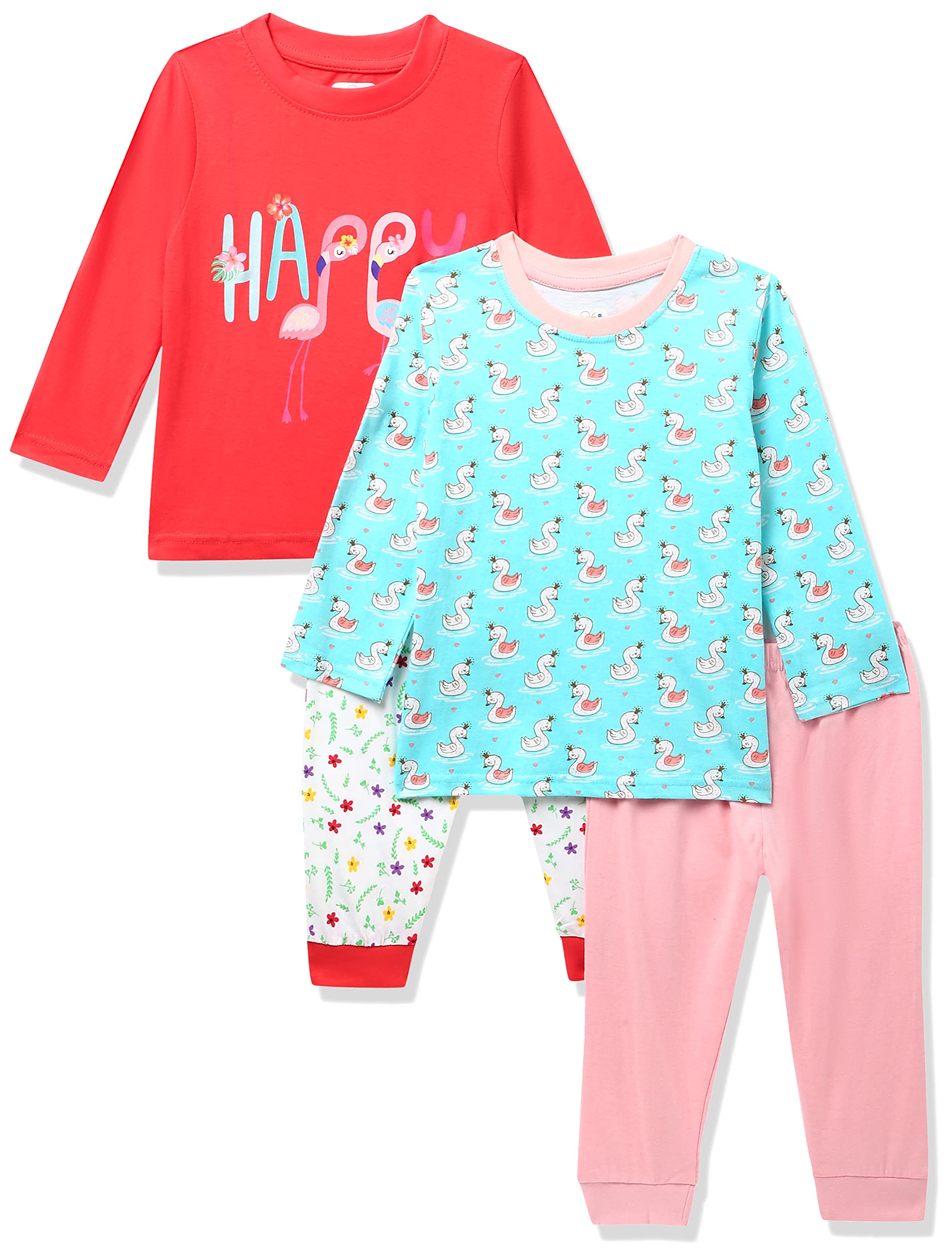 MINITATUBaby-Girls Cotton Solid Clothing Set Pack of 2