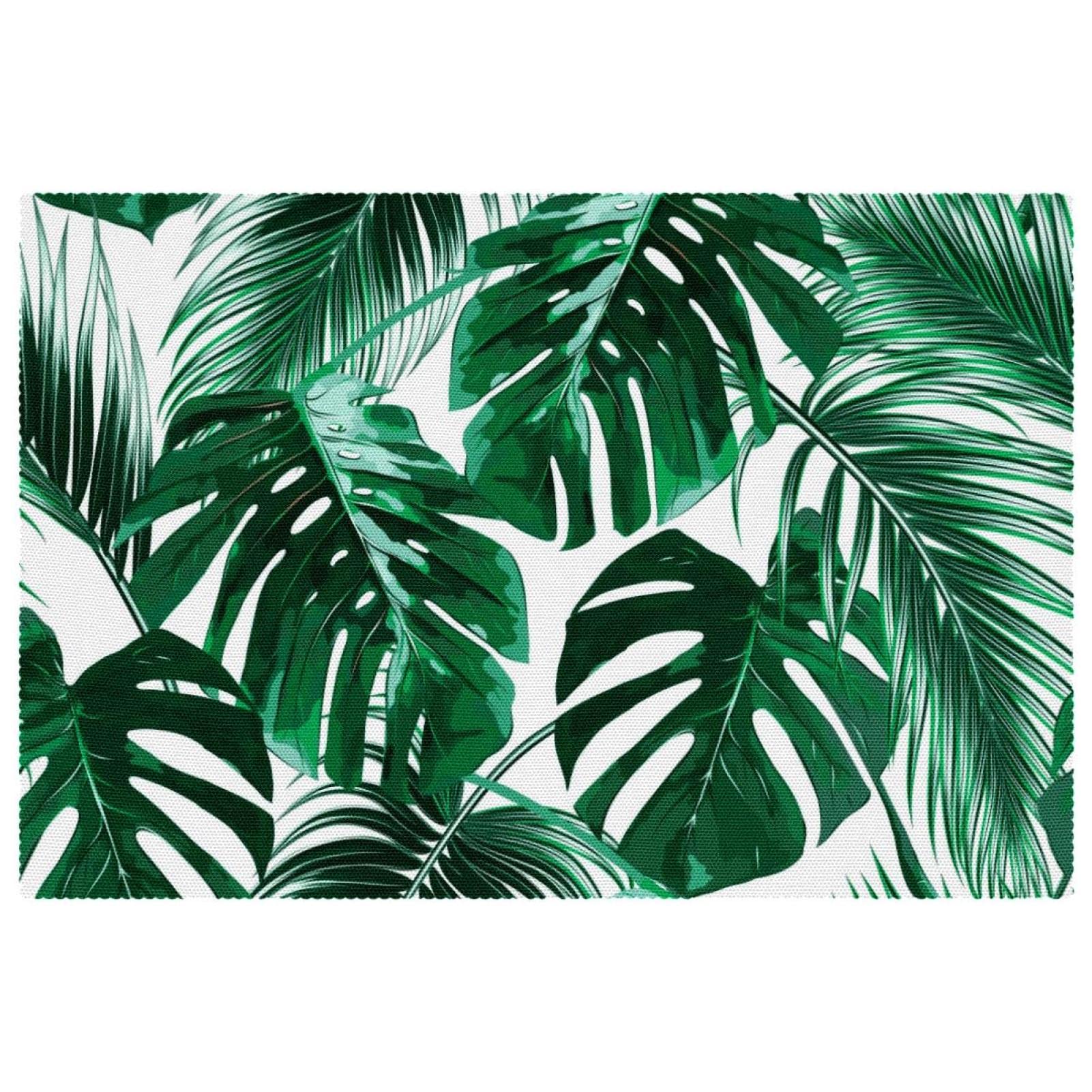 Set de table anti rayure et chaleur lot de 6 motif palmier tropical
