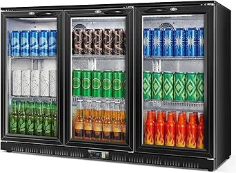 Beverage Refrigerator, 53.15 Inch 12 Cu.Ft Drink Fridge with 3 Glass Doors, Built-in & Undercounter Commercial Back Bar Cooler