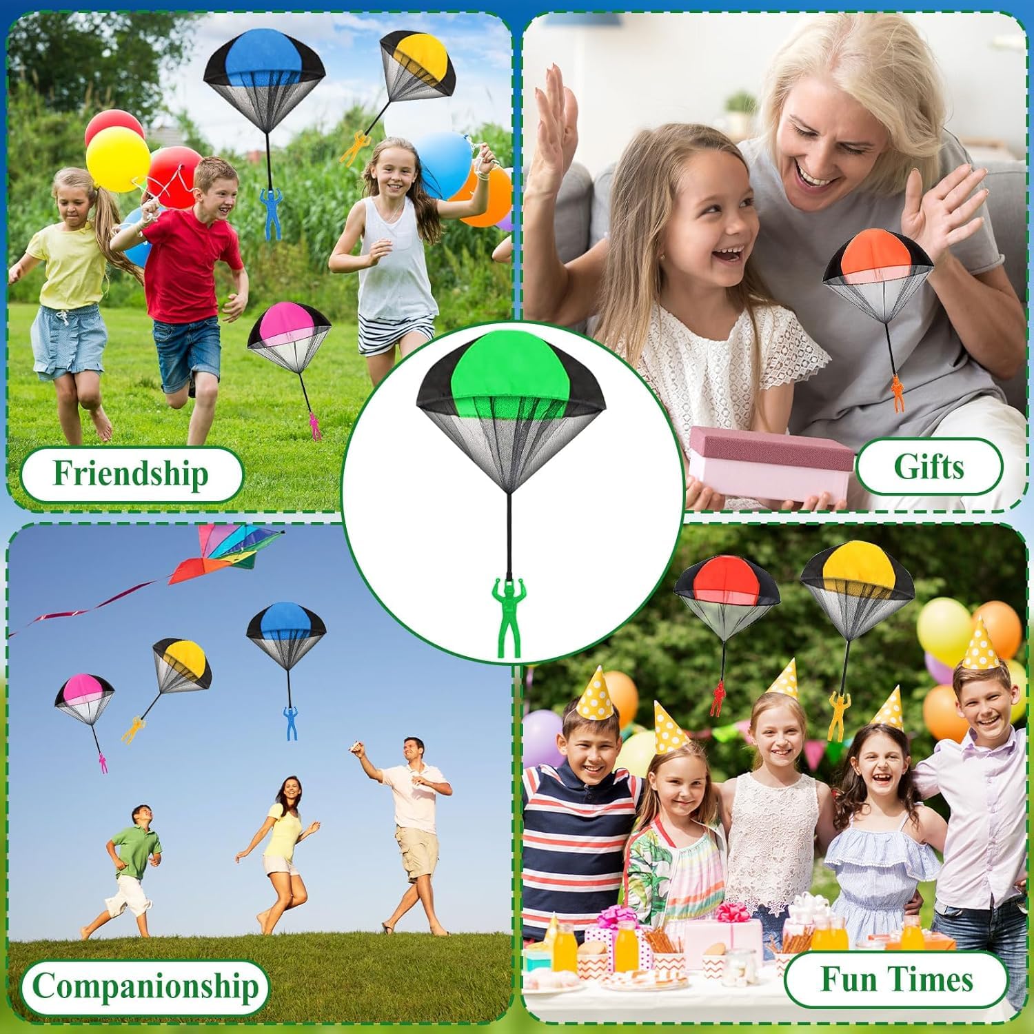 Juguete de Paracaídas, 12 Piezas Mini Paracaidas Infantil Multicolor, Paracaidista de Juguete de Lanzar a Mano, Juegos Aire Libre Juegos Jardin para Niños, Regalo Cumpleaños Juego Niño — view 6