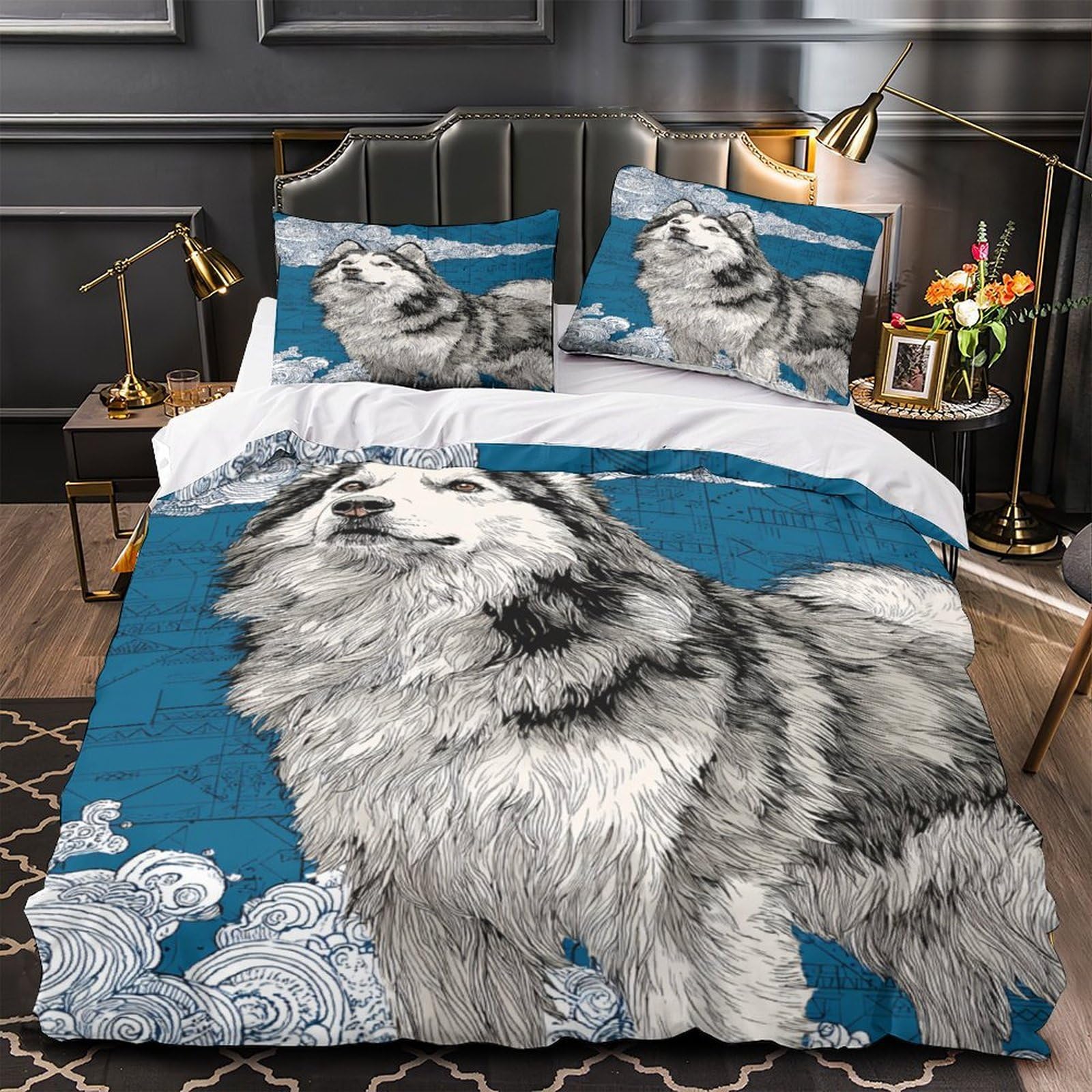 Housse de Couette 3D Shih Tzu pour Chambre d'Enfant et Adulte Lit King 220x240