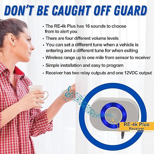Miniatura 3 de Dakota Alert Detector de movimiento de alarma de entrada de largo alcance - DCMA-4k Plus Sistema de alarma de alcance inalámbrico de una milla -