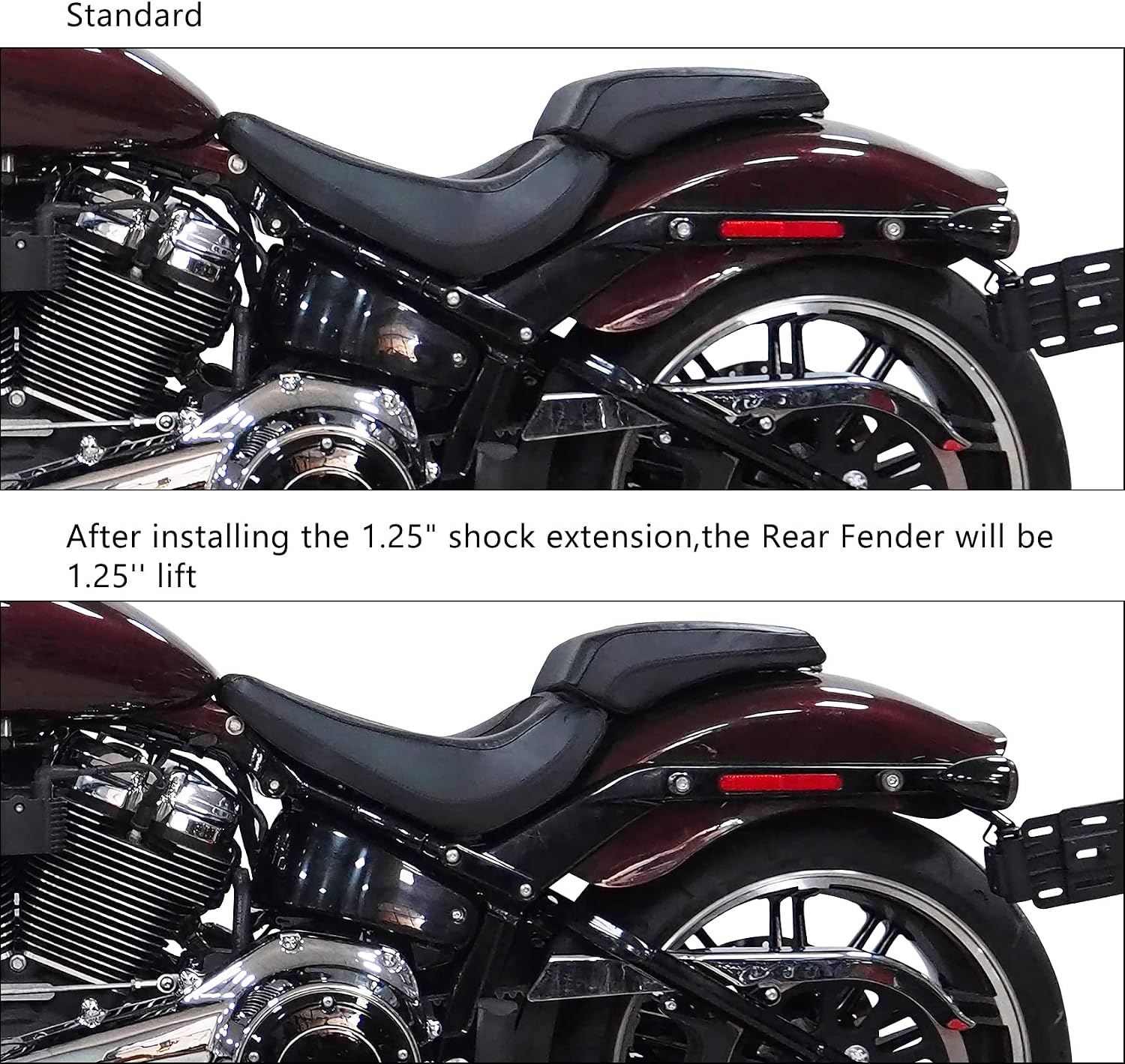 TCMT 1-1/4" Rear Lift Shock Mount Extension Fit For Harley Softail Fat Bob Fat Boy Heritage Classic Street Bob Low Rider Softail Slim Sport Glide 2018-2025