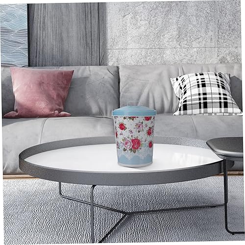 Miniatura 4 de Abaodam Bote de basura con tapa, decoración al aire libre, escritorio, mesa, papelera, bote de basura de 13 galones, pequeño contenedor de basura de