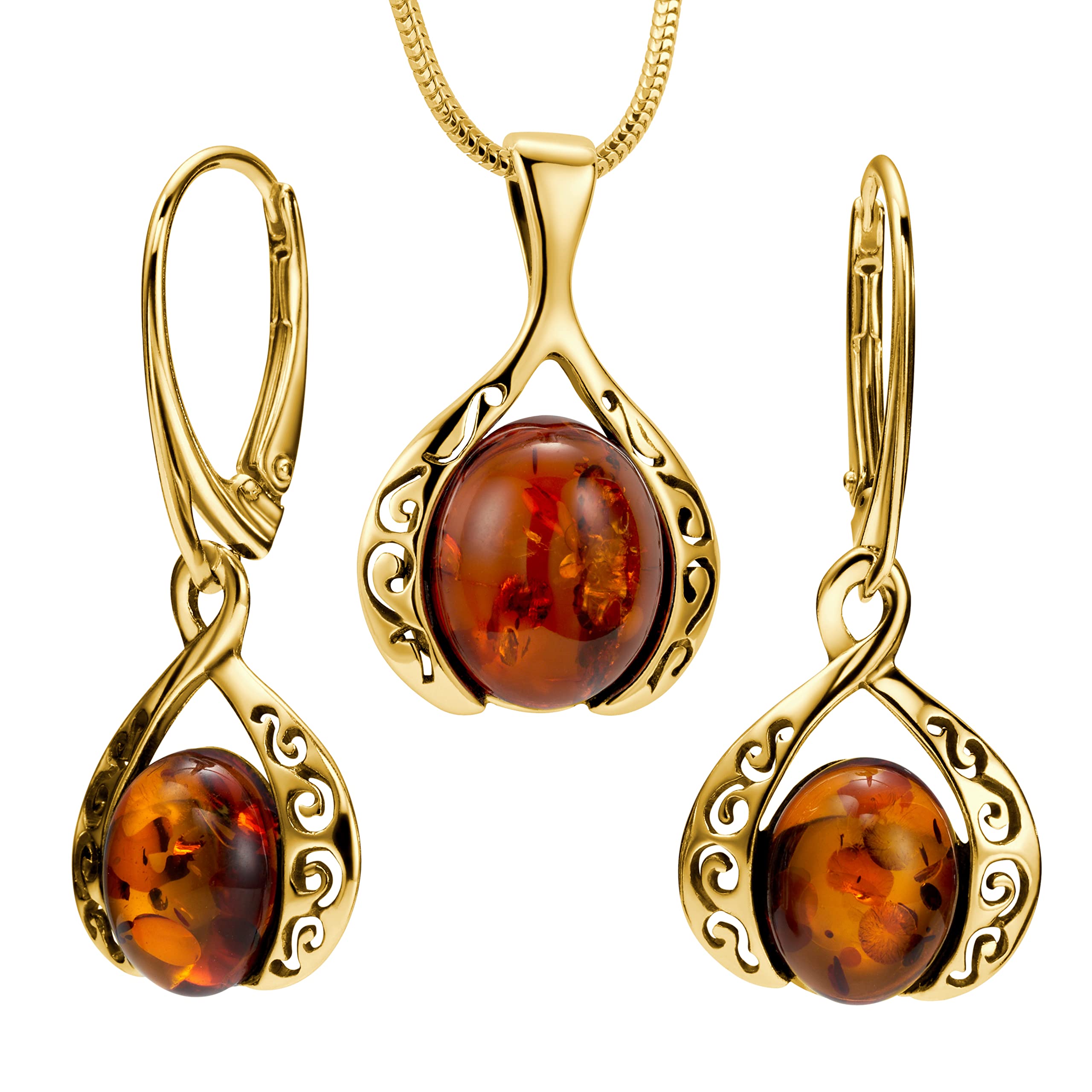 Set Gioielli Argento Sterling 925 - Collana Serpente Regolabile 45-50 Cm E Orecchini A Leva, Produzione UE
