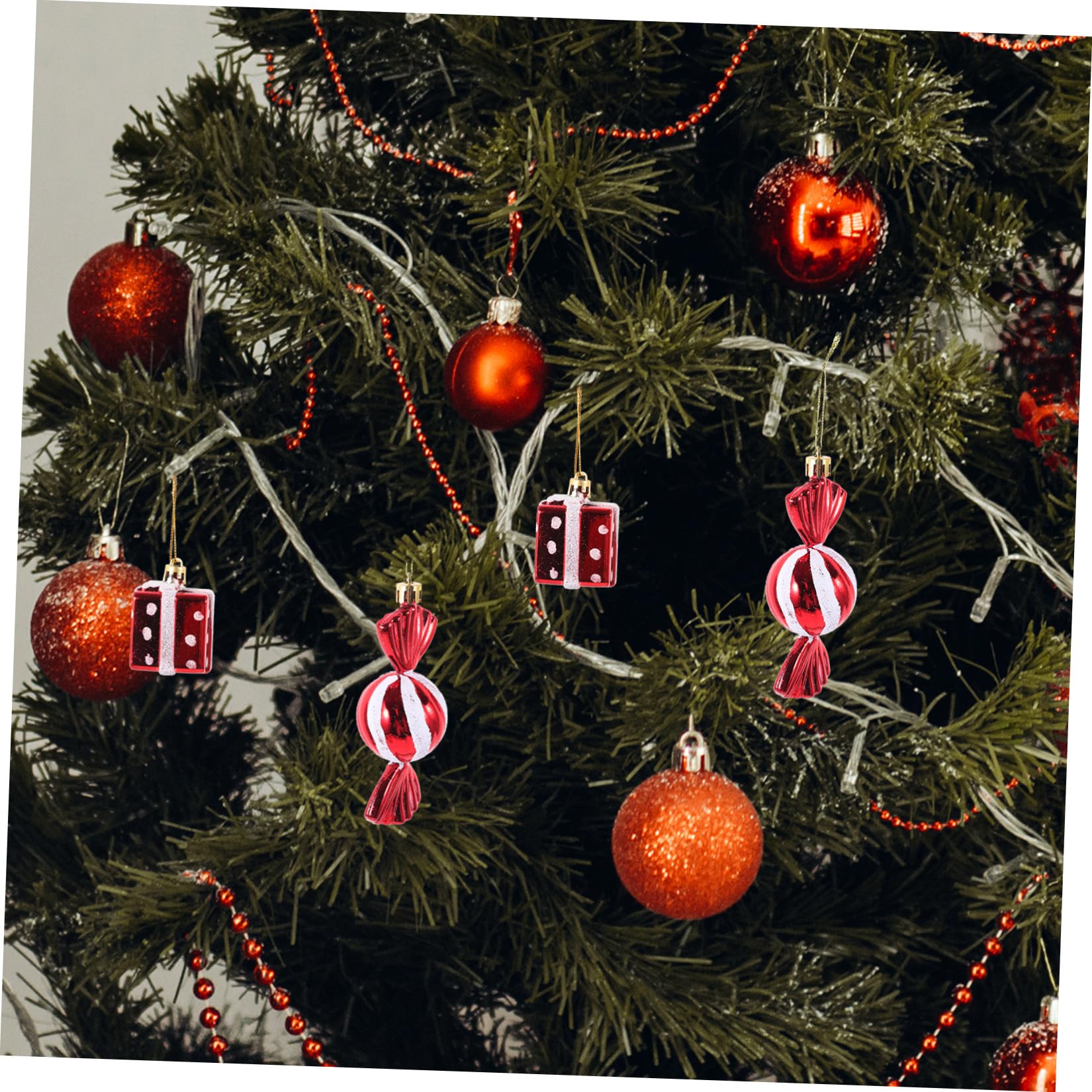 ABOOFAN 20 STK Weihnachtsdekorationen Aus Zuckerstangen Weihnachtsbonbonanhänger Weihnachtslutscherverzierungen Weihnachtsbaum Anhänger Weihnachtsbaumschmuck Christbaumschmuck Plastik
