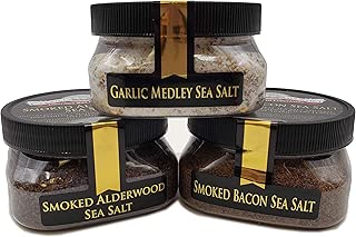 Steak Rubs Sea Salt Collection 3-Pack: Smoked Alderwood F, Smoked Bacon F, Garlic Medley - Adding Delicious Flavor and Depth to Your Favorite Foods - Non-GMO, Gluten-Free, No MSG (12 total oz.) - coolthings.us