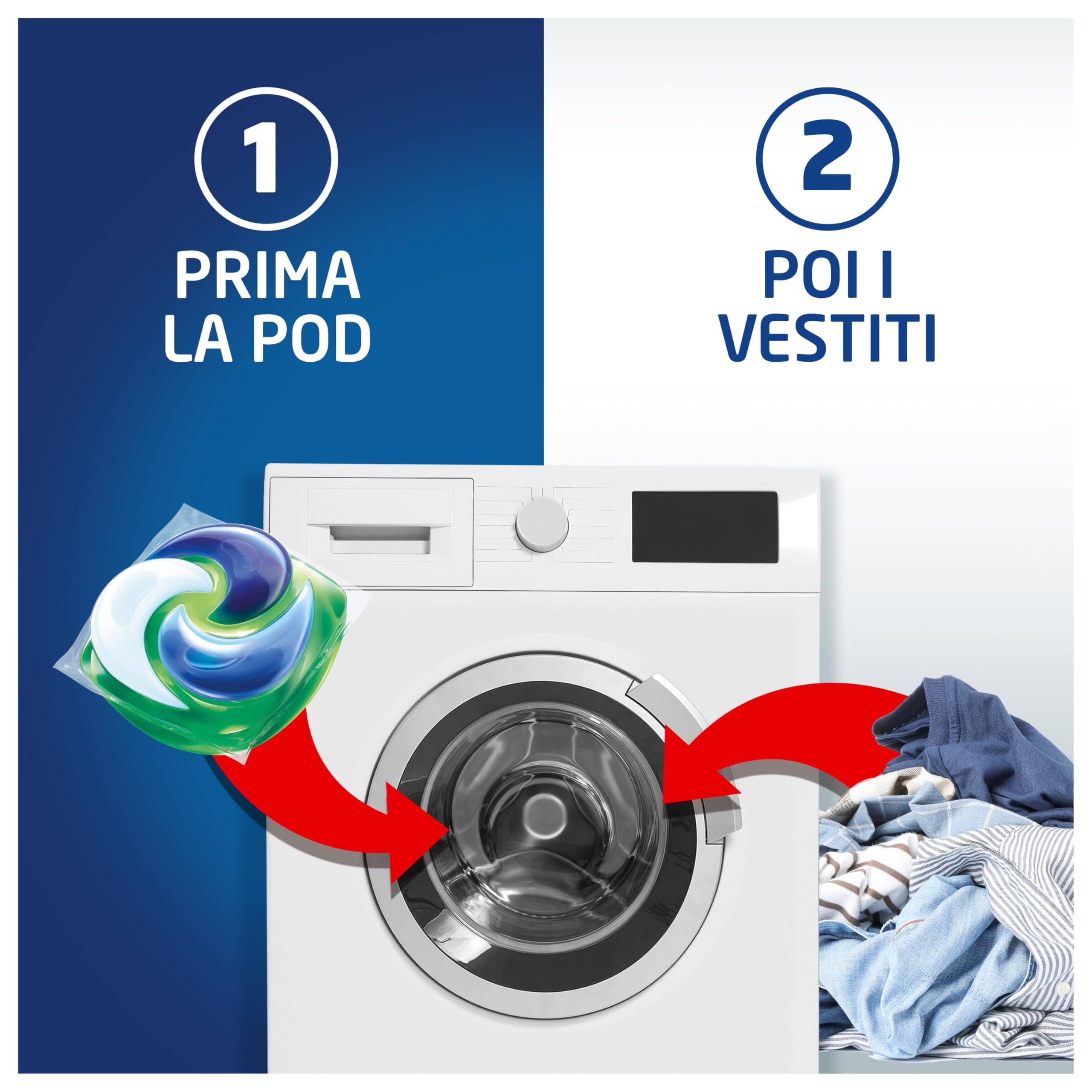 Dash Pods Detersivo Lavatrice In Capsule, 150 Lavaggi (3x50), Classico, Rimuove Le Macchie, Igienizza, Brillantezza Per I Capi