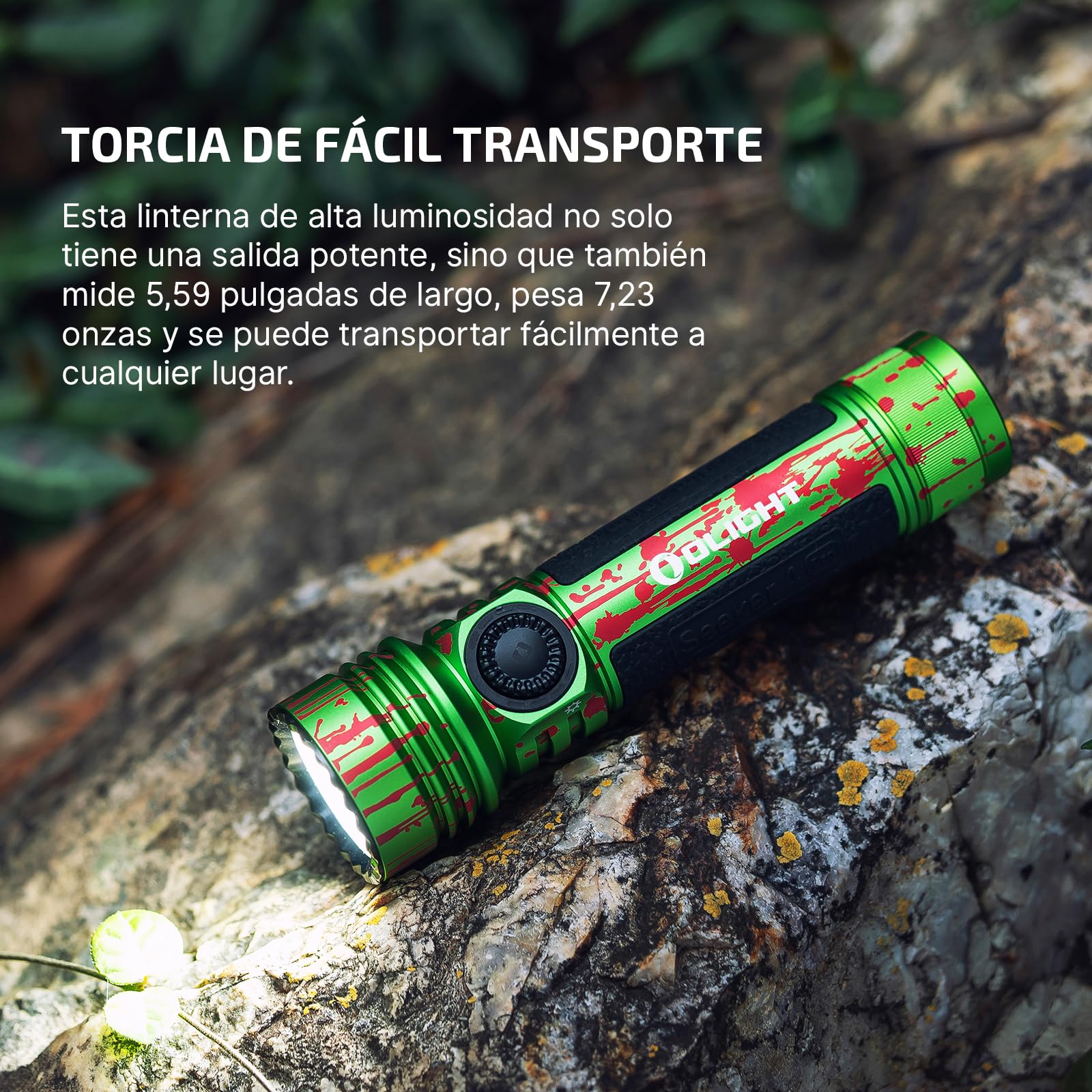 OLIGHT Seeker 4 Pro LED 4600LM 260M Recargable Funda de USB-C o Carga Magnética con Sensor Alta Potencia IPX8 Potente Linterna Largo Alcance de Comping y Senderismo (Blanco Frío, Zombie Verde)