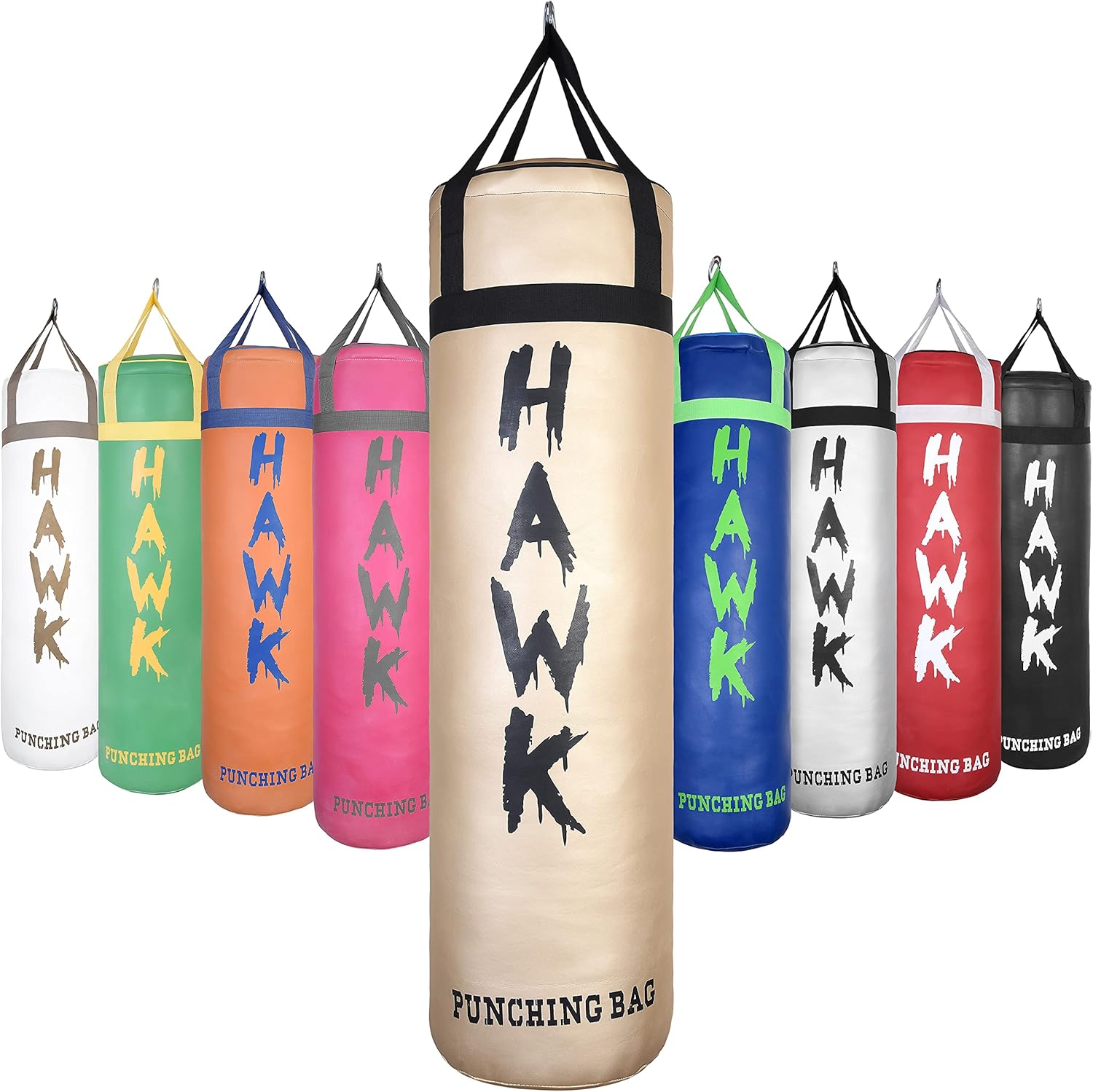 Punching Bag for Boxing Gloves MMA Training Muay Thai Fitness Banana Workout Kickboxing Grappling Karate Heavy Target Bag 4FT UNFILLED (Gold) : Sports & Outdoors