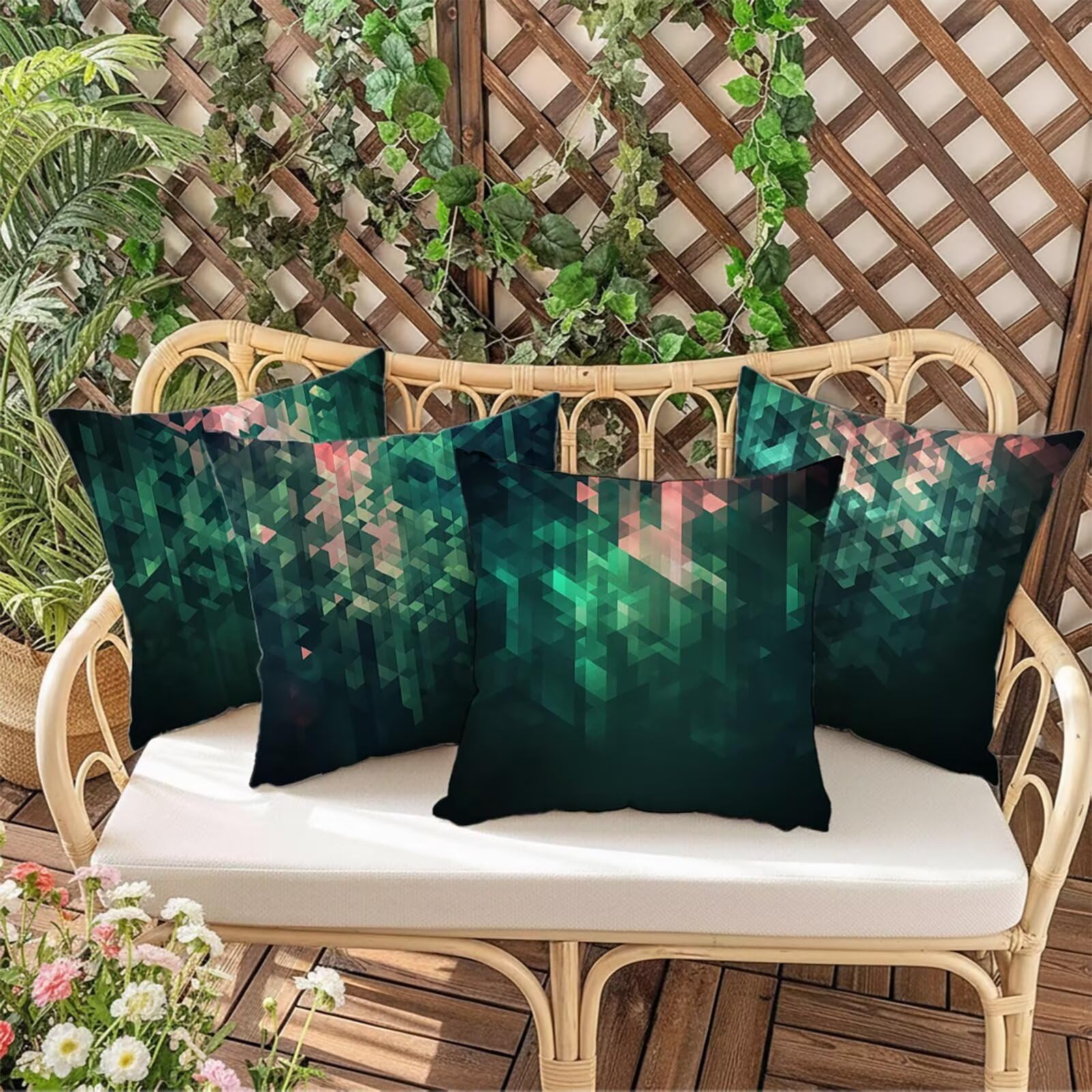 Kissenbezug 65 x 65 Outdoor Kissenbezug 65 x 65 CM Doppelseitiger Druck Modern Deko Sofakissen Bezug Einfachheit Kopfkissen Bezug für Frühling Sofa Bett Deko, Geschenke für Frauen (Samt) BZ-16725