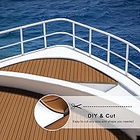 Vista 18 de HZshark Piso de lancha de espuma EVA autoadhesiva de 6mm antideslizante, alfombra marina de teca para lancha, almohadilla de cubierta de espuma