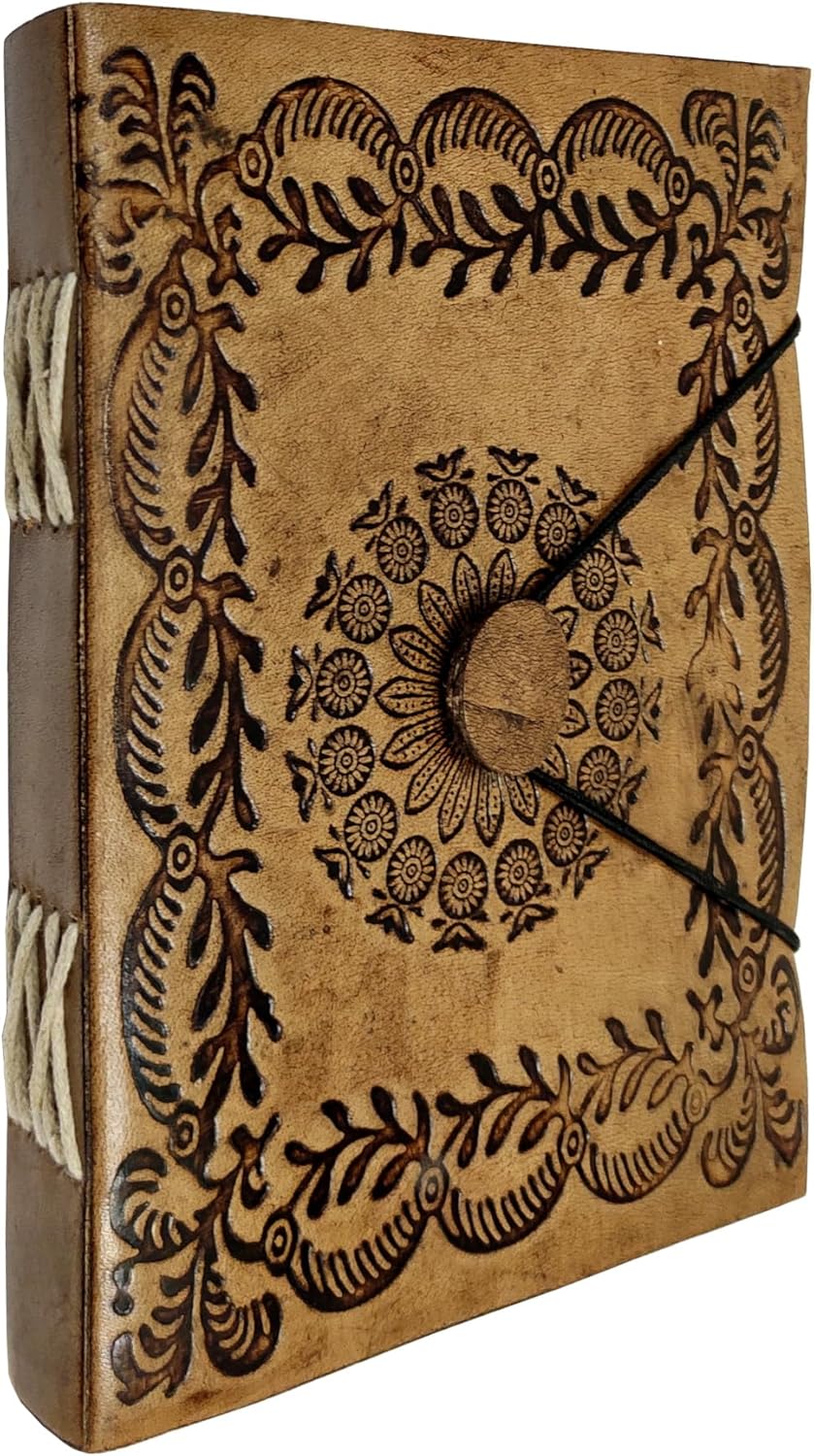 Purpledip Leather Journal (Diary Notebook) 'Center Of The Universe': Naturally Treated Paper In Leather Cover For Corporate Gift or Personal Memoir (11105)