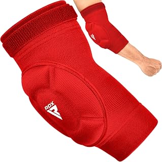 RDX MMA Coderas, Aprobado SATRA, Elbow Pads Protector antebrazo Codera Manga Acolchada de compresión por Muay Thai Kickboxing Taekwondo Boxeo Fitness Voleibol Lucha Libre Baloncesto, Hombres Mujeres