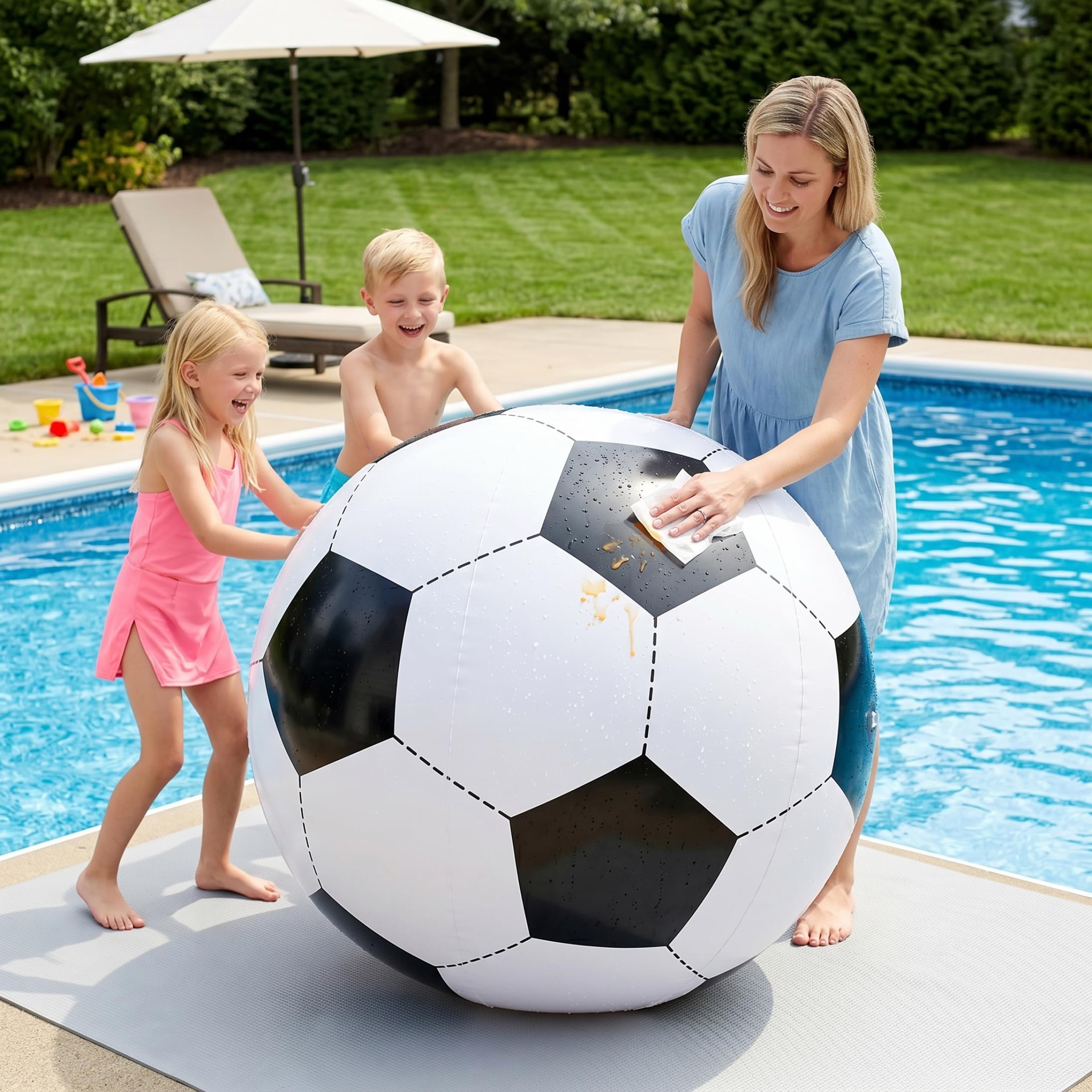 Fútbol Inflable Gigante de 2 uds., Pelota de fútbol de Gran tamaño para Jugar al Aire Libre para Playa, jardín y Parque, 47 Pulgadas