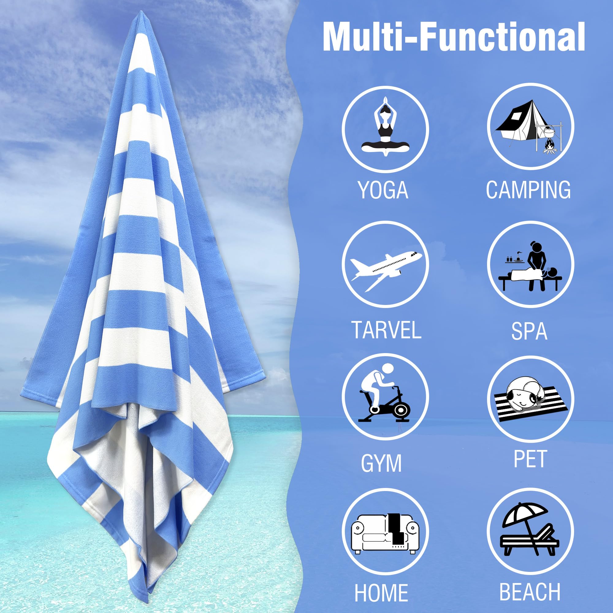 Amazon.com: HENBAY Large Oversized Beach Towel - 35 x 70
