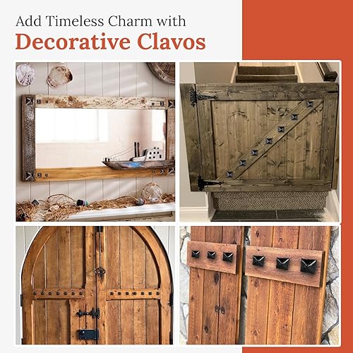 Miniatura 5 de Paquete de 100 clavos cuadrados de 1.25 pulgadas, clavos decorativos, sujetadores de persiana, tachuelas de uñas decorativas para persianas de