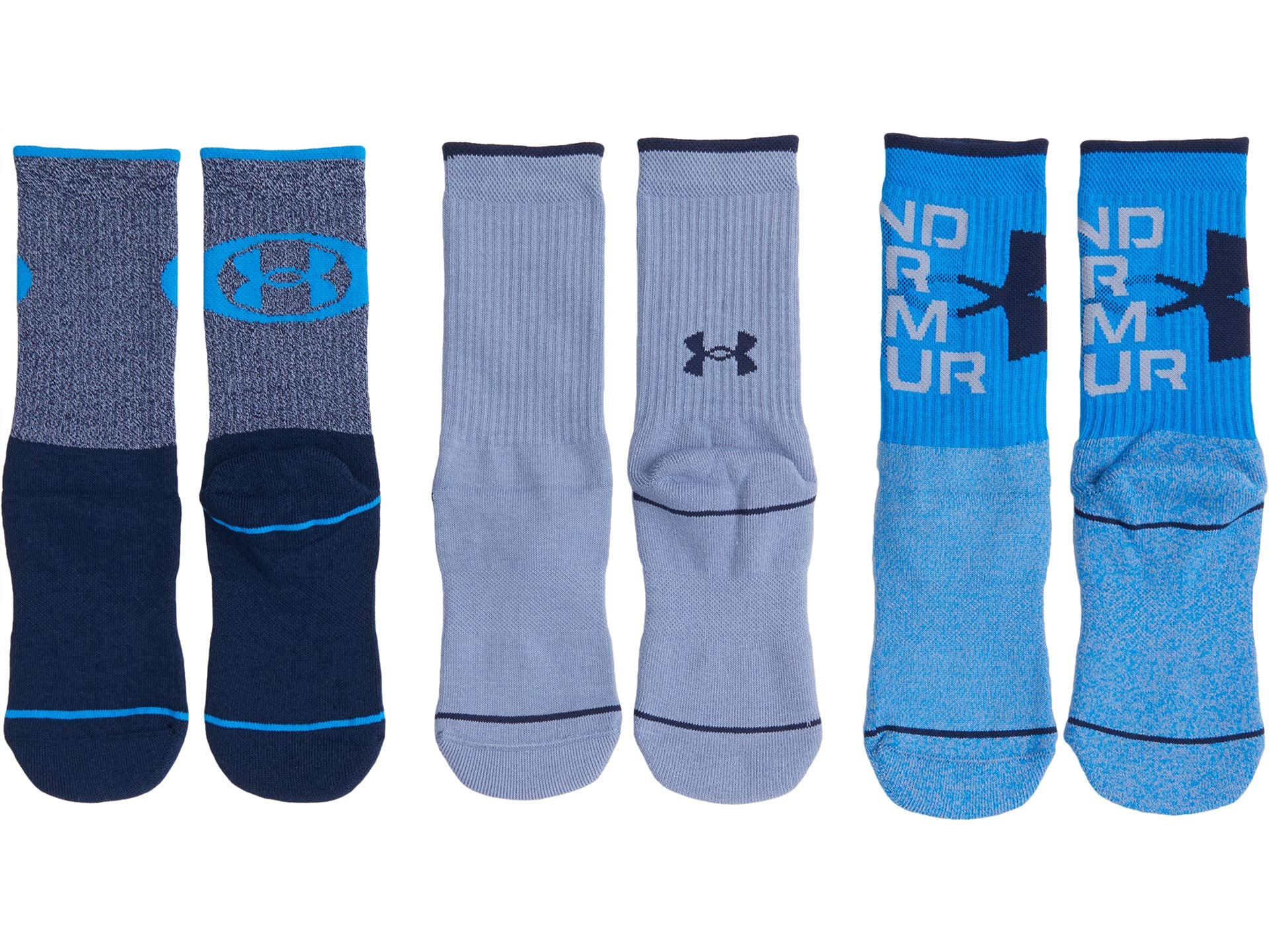 Under Armour Youth Phenom Crew Socks, 3-Pairs