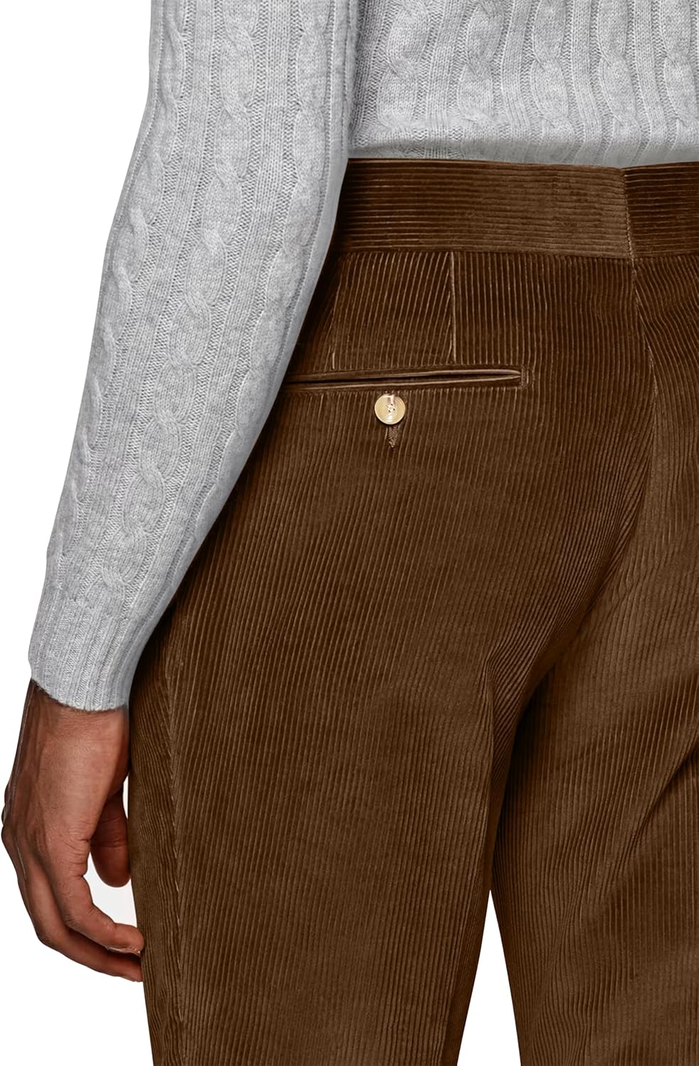 Men 2 Piece Corduroy Suit Slim Fit Suits Double Breasted Suit Blazer Jacket Pants Set Formal Wedding Prom Tuxedos - Image 3