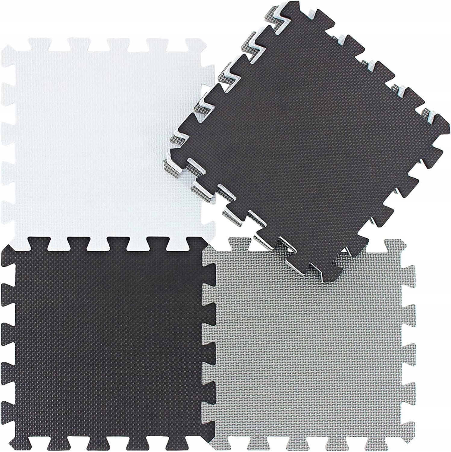 Active Hobby Gruba Mata Edukacyjna dla Dzieci Puzzle Piankowe 16 szt + Obrzeża XXL 115 x 115 cm Dwustronna