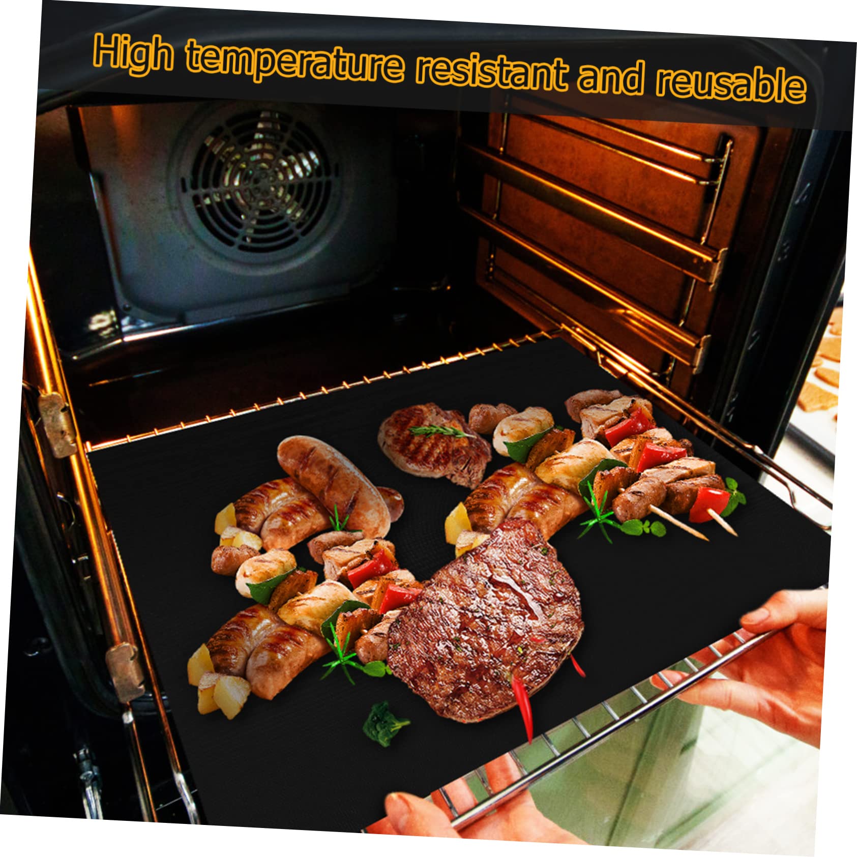 GLEAVI 9piezas Estera De Parrilla Reutilizables Revestimientos Antiadherentes Para Horno Tapetes Para Hornear Cocina