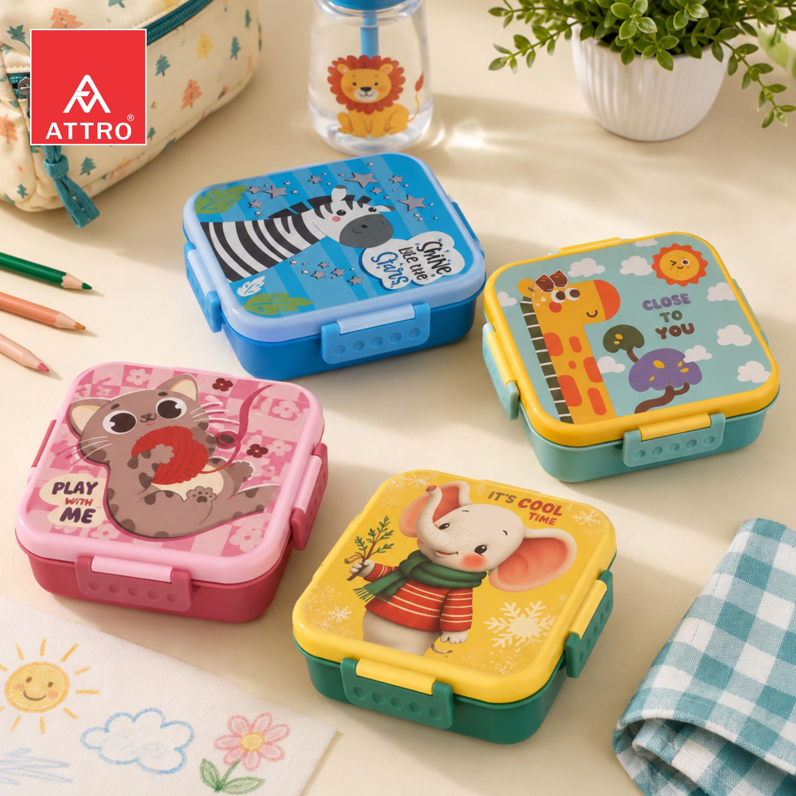 ATTRO Kids Lunch Box - Stainless Steel 3 Compartment -8 ATTRO Kids Lunch Box - Stainless Steel 3 Compartment -8