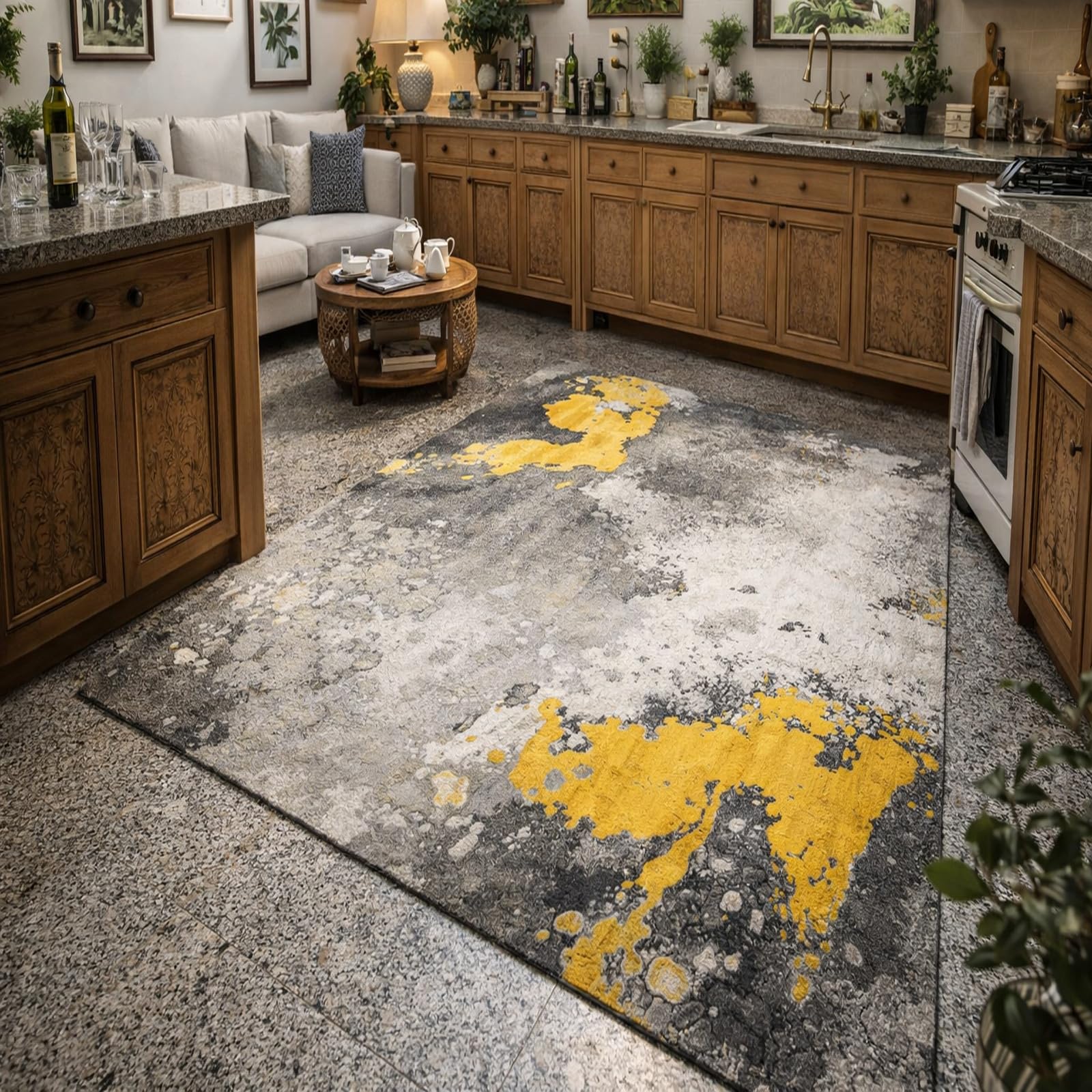 Alfombras para sala de estar antideslizantes que solucionan la limpieza en pasillos con niños