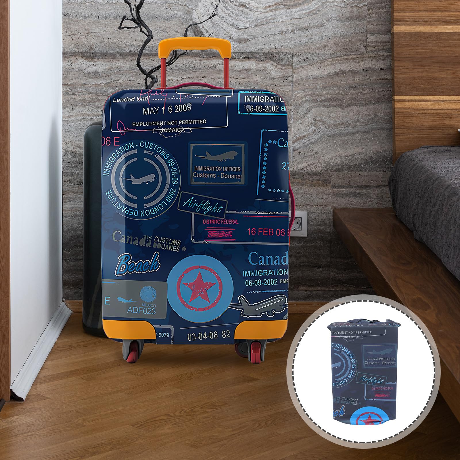Genérico Funda para Maleta de Viaje M 22-25 Pulgadas Elástica Capa de Aire Reforzada Protector Resistente al Desgaste y Lavable para Equipaje Ruedas Cubierta para Maleta de Poliéster